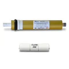 فیلتر ممبران دستگاه تصفیه آب آکوا پیورست مدل AP- GOLD 75G به همراه محدود کننده فاضلاب مدل FLOW 300
