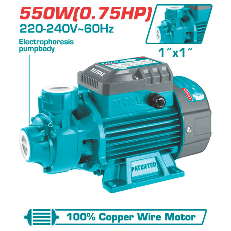 پمپ آب 550 وات 0.75 اسب بخار توتال مدل TWP15506 - 3