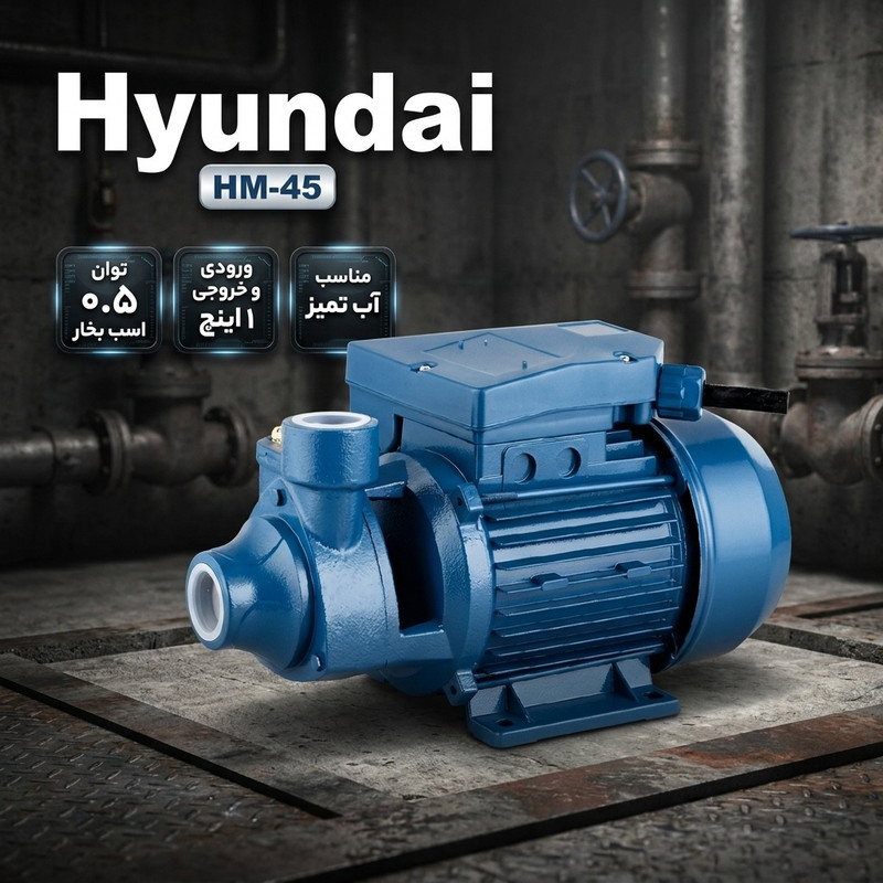 پمپ آب 0.5 اسب هیوندای مدل HM-45 - 2
