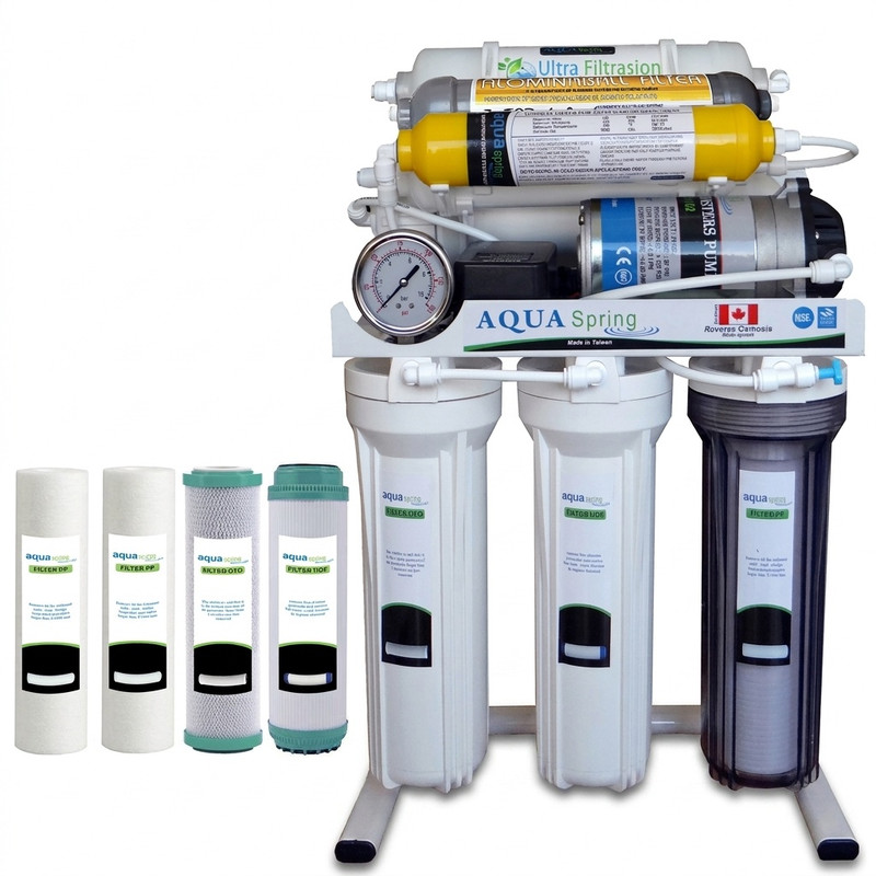دستگاه تصفیه کننده آب آکوآ اسپرینگ مدل RO-NF7200 به همراه فیلتر تصفیه آب