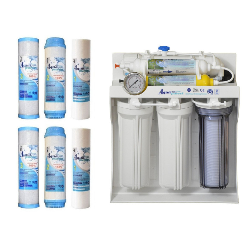 دستگاه تصفیه کننده آب آکوا پیورست مدل ATA- 7006 به همراه فیلتر تصفیه آب مجموعه 6 عددی